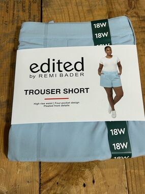 Edited by Remi Bader High-Waist Light Blue Trouser Shorts